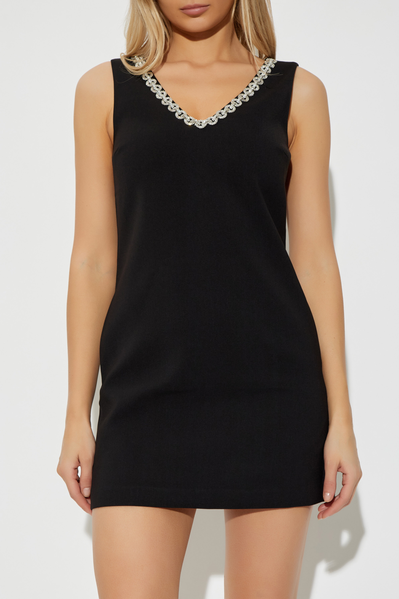 Self-Portrait Dress with shimmering crystals at the neckline
